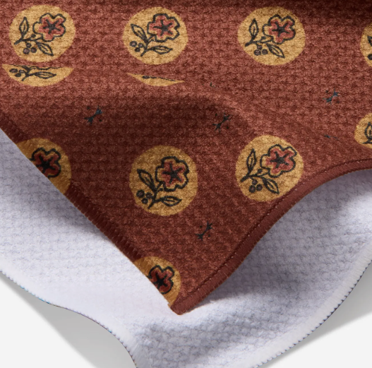 Rust Floral Geometry Towel