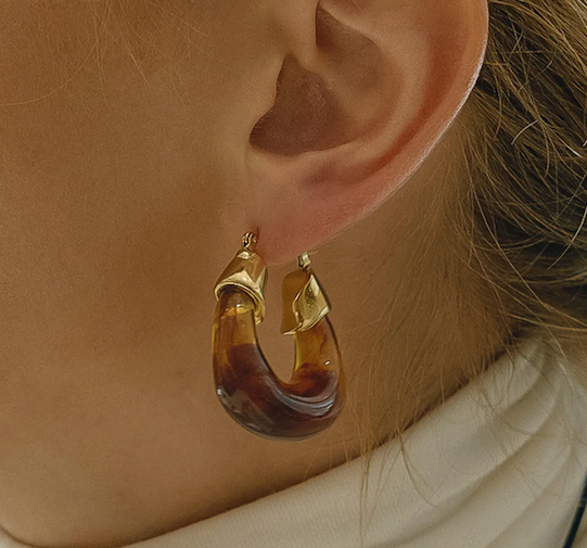 Arlowe Resin Hoop Earrings